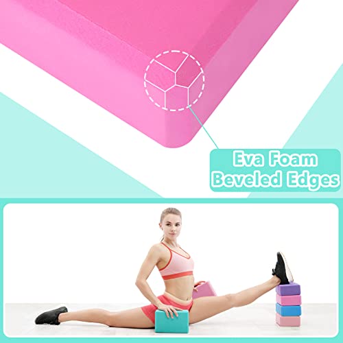 Honoson 20 Pcs Yoga Blocks Bulk 9''x6''x3'' High Density EVA Foam Blocks for Exercise Pilates Meditation, Lightweight Non-slip Surface, Improve Strength Balance Flexibility - color: Multicolor