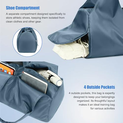 Forestfish Gym Bag For Women With Shoes Compartment & Wet Dry - color: Navy