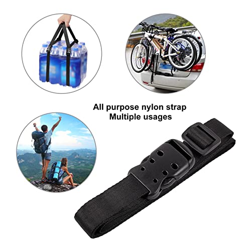 Ayaport Utility Straps with Buckle 72" Quick-Release Adjustable Nylon Straps Black 4 Pack - size: 1''x72"