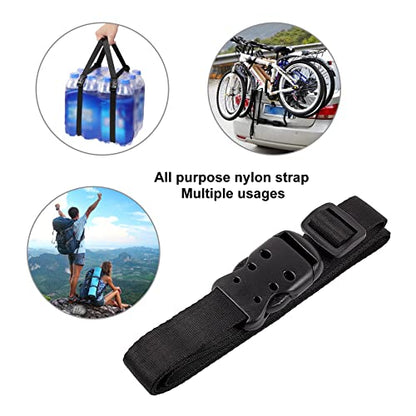 Ayaport Utility Straps with Buckle 72" Quick-Release Adjustable Nylon Straps Black 4 Pack - size: 1''x72"