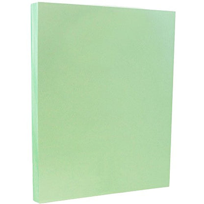 JAM PAPER Vellum Bristol 110lb Index Cardstock - 8.5 x 11 Coverstock - 241 gsm - Green - 50 Sheets/Pack - color: Green, size: 8.5" x 11"
