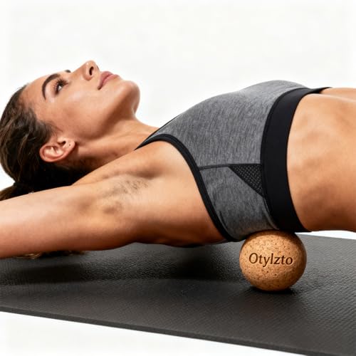 otylzto 2Pcs Massage Lacrosse Balls Natura Cork for Myofascial Release | Trigger Point Therapy, Muscle Knots, and Yoga Deep Tissu Therapy