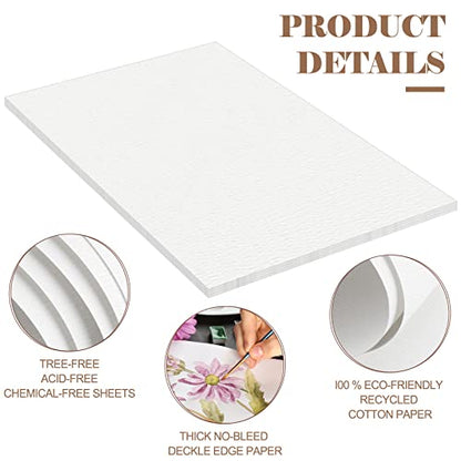 Kisston 10 Sheets Large Watercolor Paper 22 x 30 Inches, 140 Lb/300 GSM Cotton Drawing Paper Texture White Blank Painting Supplies for DIY Craft Activities Student Artists Drawing (Rough) - style: Rough