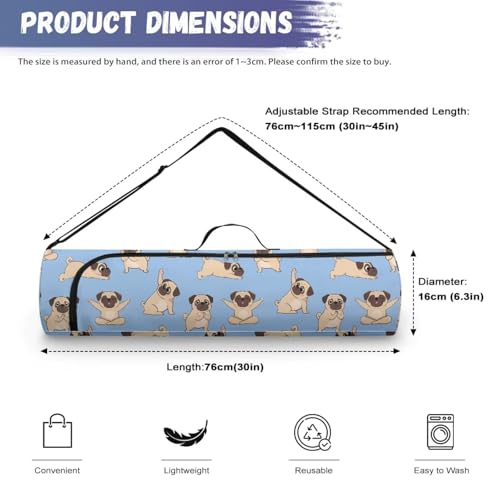 Yoga Mat Bags for Women Lightweight Gym Bag with Strap Full Zip Yoga Accessories - color: Dachshund Blue