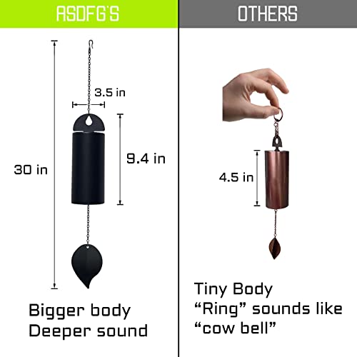 Deep Resonance 세레니티 벨 대형 풍경, 외부용, 딥 톤 가든 벨 윈드 차임, 528Hz 로우 피치 윈드 벨 76.2cm(30인치) (라지)