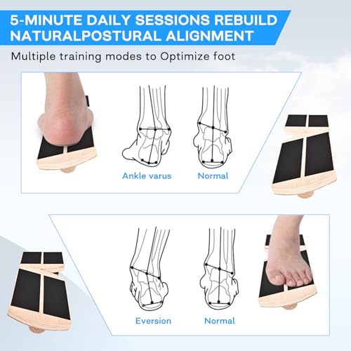 Wooden for Ankle Balance Board Foot Strengthener & Stability Trainer for Single Leg Balance Training, Sprained, Plantar Fasciitis Relief, Physical Therapy, Posture Correction