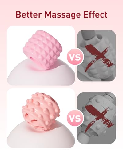 Massage Roller for Legs,21 Wheel Circular Leg Clamp+3 Wheel Massage Roller Stick Lymphatic Massage for Relieve Soreness Stiffness Tight Muscles Deep Tissue-Pink - color: Pink