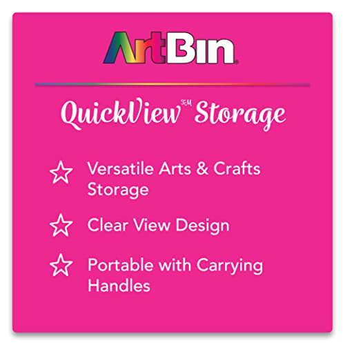 ArtBin 8014AB 14 inch Quick View Carrying Case, Portable Art & Craft Organizer with Handle, [1] Plastic Storage Case, Translucent - size: 14 inch - Standard