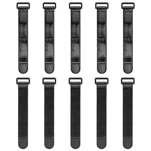 Trilancer Elastic Cinch Straps with Anti-Slip Strips, 6'' x 1'' (10 Pack) | Heavy Duty Multipurpose Hook and Loop Straps for Extension Cords, Cables, Ropes,Hoses,Bikes,Pant Garters,Garage and Workshop. - size: 6"(10 pcs)