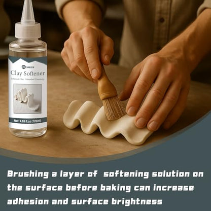 120ml Liquid Polymer Clay Softener, Restores Workability and Shine | Non‑Toxic/Odorless,Revive Hardened Clay,Enhances Flexibility & Adhesion,Ideal for Ceramic Artists,Teachers & DIY Craft Lovers