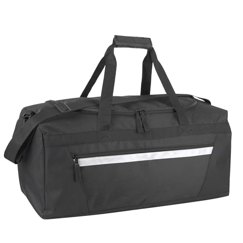 40 Liter, 22 Inch Reflective Duffle Bag with Shoulder Strap for Men, Women, Travel - color: Black