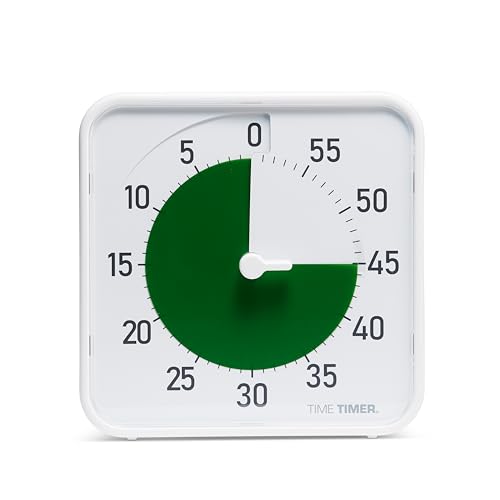 Time Timer Original 8" Visual Countdown Timer – Medium 60-Minute Silent Classroom Visual Timer for SEL, Emotional Regulation, Focus, Calm Transitions, ADHD, Autism – (Green & White) - color: Green & White, size: 8 Inch