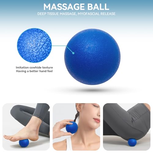 Krightlink 5 in1 Foam Roller Set High Density Foam Roller Muscle Recovery - color: Deep Blue