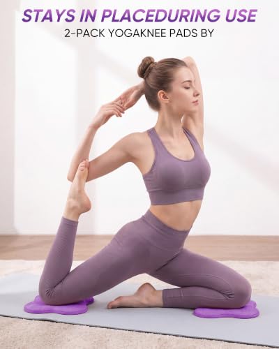 2-4 Pack Yoga Knee Pads, TPE Cushion for Pilates Exercise - color: purple