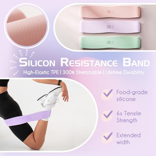 Pilates Ring Set: 35cm Magic Circle with Dual Padded Handles, Pilates Mini Ball, and Resistance Bands (15, 25, 35 lbs) for Strength, Flexibility, Stability, and Body Toning - color: Blue-Essential
