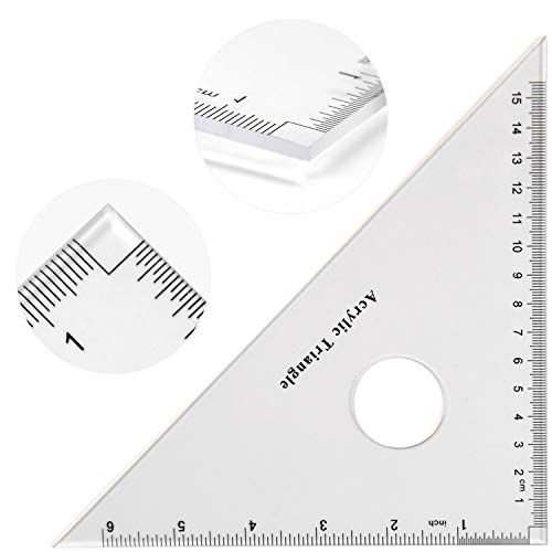 Coopay Large Triangle Ruler Set Square, 30/60 and 45/90 Degrees, Circular Hollow - size: Circular Hollow