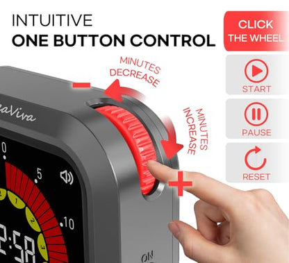 Visual Digital Timer, Large Color Display & Rechargeable, Magnetic Back & Silent Mode, 12 Hours Countdown/Up Stopwatch Timer for ADHD, Kids, Classroom, Kitchen, Work Productivity (Gray) - color: Space Gray