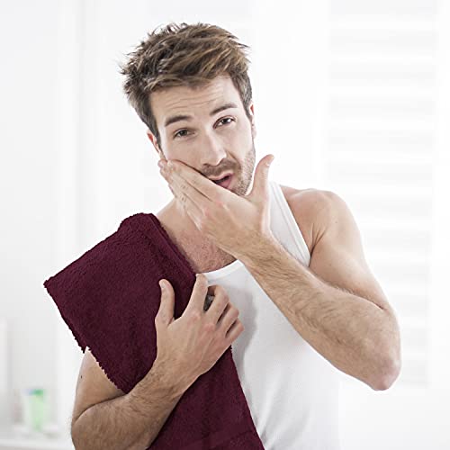 Utopia Towels Salon Towels, Pack of 24, 16x27 in, 100% Cotton, Burgundy - color: Burgundy, size: 24 Pack