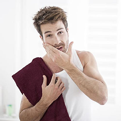 Utopia Towels Salon Towels, Pack of 24, 16x27 in, 100% Cotton, Burgundy - color: Burgundy, size: 24 Pack