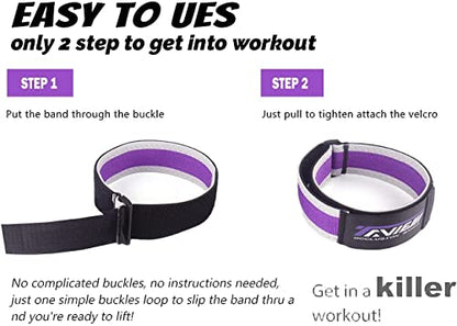 Occlusion Bands for Women Glutes & Hip Building, Blood Flow Restriction Bands BFR Bundle Booty Bands, Best Fabric Resistance Bands for Exercising Your Butt, Squat, Thigh, Fitness - color: Blue&Red
