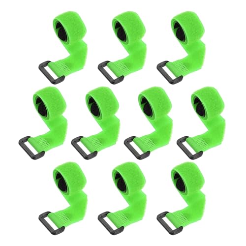 PATIKIL 0.8"x12" Reusable Cinch Straps, 10Pcs Adjustable Nylon Multipurpose Hook and Loop Cable Securing Straps with Plastic Buckle for Organizer Storage Cables Cords Ropes, Green - color: Green, size: 0.8" x 12"
