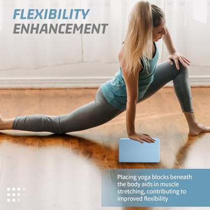 biguphate 2 Pack Yoga Blocks, 3"x6"x9" Beveled Edges Non-Slip, Yoga Bricks - color: 2PACK-369-Sky Blue, size: 9x6x3IN