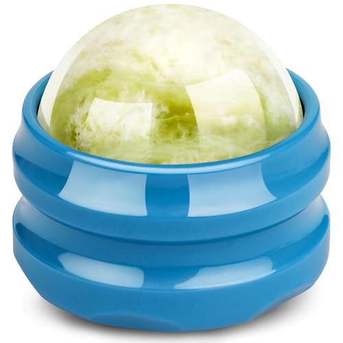 ideayard Massage Roller Ball - Massage Stone Jade Ball for Full Body Massage Lacrosse Ball Massager, Back Massage Tool, Self Massage Ball for Sore Muscle - color: Navy Blue