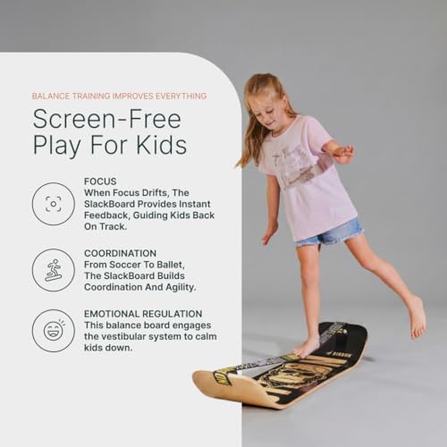 GIBBON SlackBoard, Balance Board Kids & Adults, Slackline Balance Trainer - color: 일출 - 1 라인