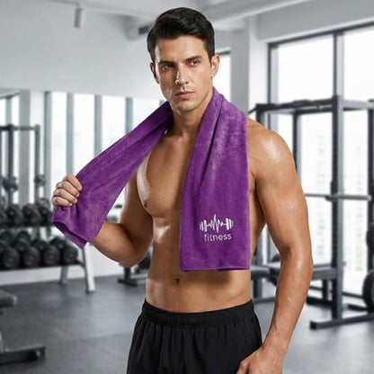 Fitness Towel, Sports Yoga Microfiber Quick-Drying Microfiber Towels for Swimming Gym and Yoga Sweat Pad, Purple - color: Purple