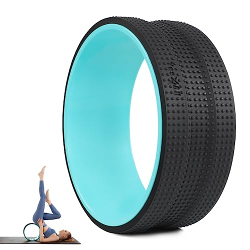 Yes4All Yoga Wheel Roller, 500 lb Capacity Back Cracker Roller for Comfort HIPS & Neck, Available in 6”/10”/12” Sizes - color: 블랙 - 민트, style: 30.5cm(12인치) - 젠틀