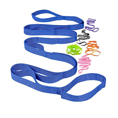 Yoga Strap Stretching Strap 10 Loops Non-Elastic Exercise Strap for Pilates, Dance Exercise Training Multi-Loop Stretching Band - color: Blue