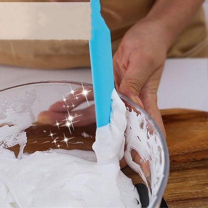 5Pcs Silicone Spatula Set Heat Resistant Cake Cream Butter Spatulas Mixing Batter Scraper Non-Stick Flexible Baking Cooking Tool BPA-Free Multicolor Set of (5colors) - color: Colour mixture
