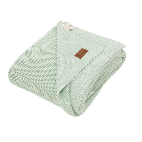 Dalisa Alina GOTS Organic Cotton Throw Blanket, Sage, 60x80 in - color: Sage, size: 60x80