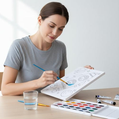 Fulmoon 36 Pcs Pre Drawn Canvas for Painting for Adults Preprinted Bulk 7.8 x 5.8 Inch Pre-Stenciled Painting Canvas Panels for DIY Party Favor Gift Activities, 12 Style