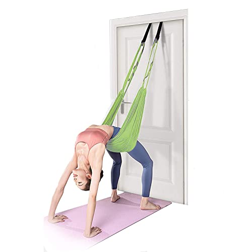 Fitness Yoga Stretching Strap, Adjustable Leg Stretcher Back Bend Assist Trainer, Improve Leg Waist Back Flexibility Home Gym Equipment for Rehab Pilates Ballet Cheerleading Splits Gymnastics - color: green