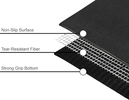 Mount Adams Vista Yoga Mat, 72"x24"x6mm Thick - color: Black - 24 Inches