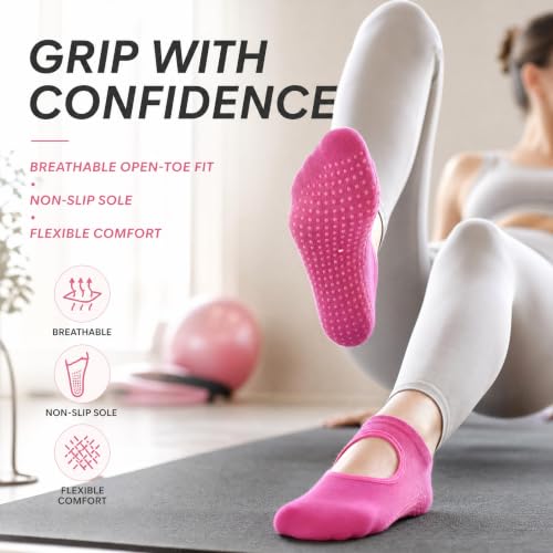 Pilates Ring and Ball Set, 6 Pcs Home Pilates Kit with 13” Circle Circle Yoga Ring 3 Resistance Bands 9.8” Pilates Ball Pilates Grip Socks, Pilates Essential Kit for Women Girl Home Workouts - size: 6 PCS