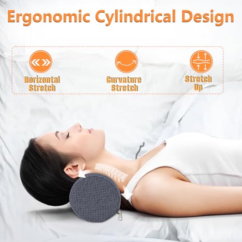 2 Pack Round Massage Table Bolster Pillow Pad, Bolster Pillow, Round Pillows, Suitable for Earthlite Massage Table (Grey, 4.7''x19.6'') - color: Grey, size: 4.7''x19.6''
