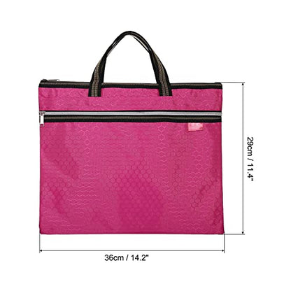 PATIKIL Waterproof Zipper File Bag, Documents Books Tools Storage Zip Pouch for Office Travel, Rose Red - color: Rose Red
