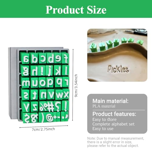 Alphabet Stamps Set for Clay Pottery - Polymer Clay Tools, Uppercase and Lowercase Alphabet Number Symbols Small Press Fondant Embosser DIY Cookie Stamps (Lowercase Alphabet & Symbols) - color: Lowercase Alphabet & Symbols