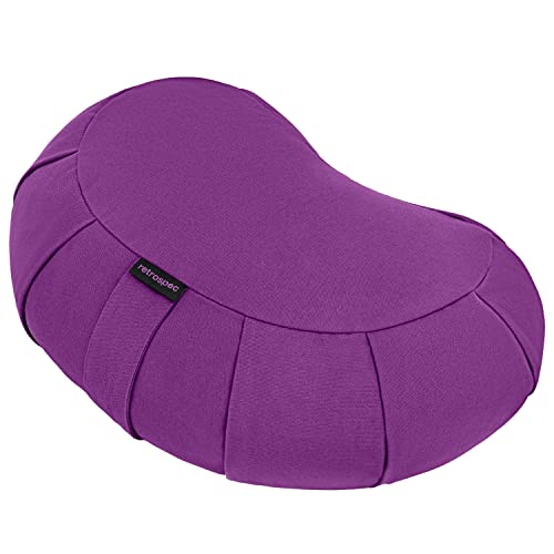 Retrospec Sedona Zafu Meditation Cushion Filled w/Buckwheat Hulls - Yoga Pillow for Meditation Practices - Machine Washable 100% Cotton Cover & Durable Carry Handle Round & Crescent, 1 Ct (Pack of 1) - color: Mulberry, size: 1 Count (Pack of 1)