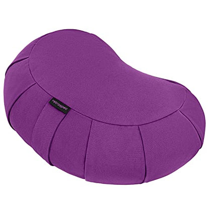 Retrospec Sedona Zafu Meditation Cushion Filled w/Buckwheat Hulls - Yoga Pillow for Meditation Practices - Machine Washable 100% Cotton Cover & Durable Carry Handle Round & Crescent, 1 Ct (Pack of 1) - color: Mulberry, size: 1 Count (Pack of 1)