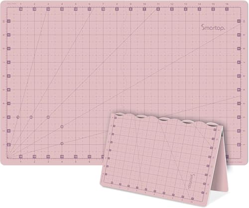 18"x12" Self Healing 3 Layer Folding Cutting Mat, Non-slip Non-reflective, Great for Crafts, Quilting, Sewing, Scrapbooking Molandi Pink (Molandi Pink)