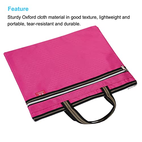PATIKIL Waterproof Zipper File Bag, Documents Books Tools Storage Zip Pouch for Office Travel, Rose Red - color: Rose Red