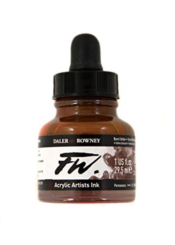 Daler Rowney FW Artists Acrylic Ink 29.5 ML Pot - Burnt Umber - color: Burnt Umber