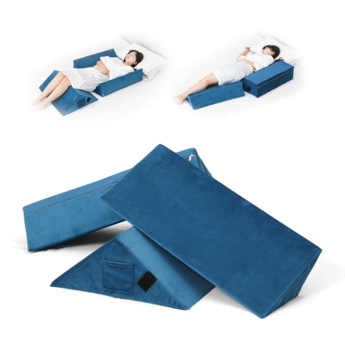 Fanwer Positioning Wedge Pillow for Side Sleeping (3 in 1),23.6",Lake Blue - color: Lake Blue, size: 23.6in