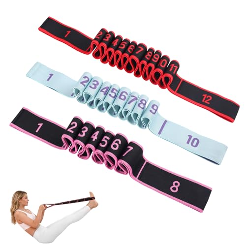 Numbered Resistance Bands Set - Workout Bands for Stretching & Yoga, Adjustable Elastic Exercise Loops - Leg Training Straps for Women & Seniors - color: 3PCS