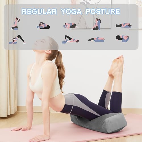 Rectangular Yoga Bolster Pillow for Restorative Yoga - color: Gray