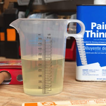 16oz, 1 Pint (2 cup) Measure Pitcher - Convenient Conversion Chart – Multi Purpose Food Grade Great for Cooking, Hobbies, Shop Oil, Fluids, Pool Spa and Lawn with High Chemical Resistance by Turnah - size: 16 oz