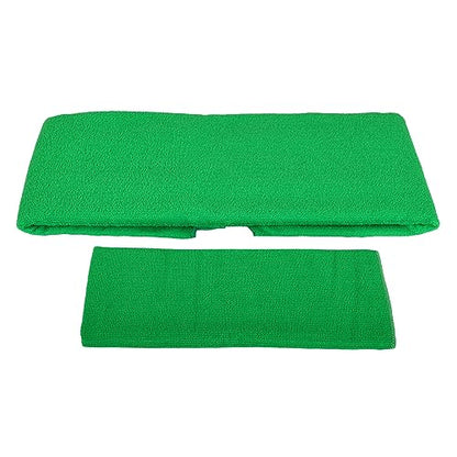 BalanceFrom 7-Piece Yoga Set with 71x24x1 Inches Extra Thick Mat and Carrying Sling – Includes 2 Blocks, Stretch Strap, 2 Towels, and Knee Pad for Home, Studio, and Gym Workouts - color: Green